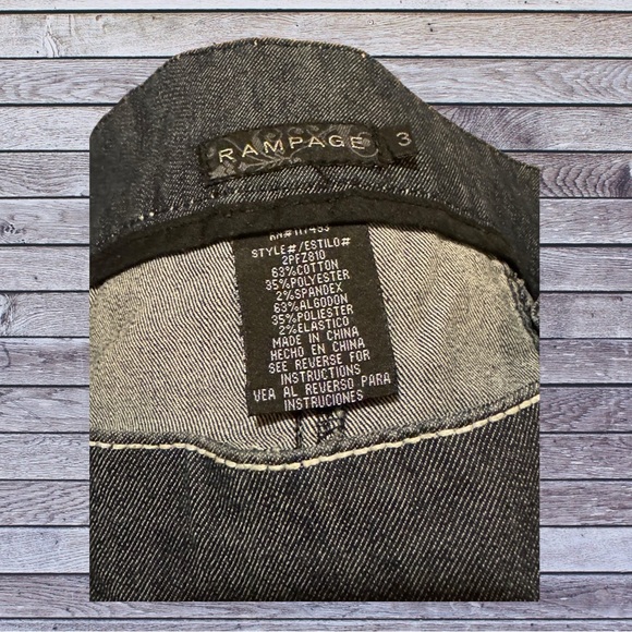 Rampage Denim Jean Dark Navy Mini Skirt Y2K Vibes Hot Girl Goth Stitch - Picture 5 of 5